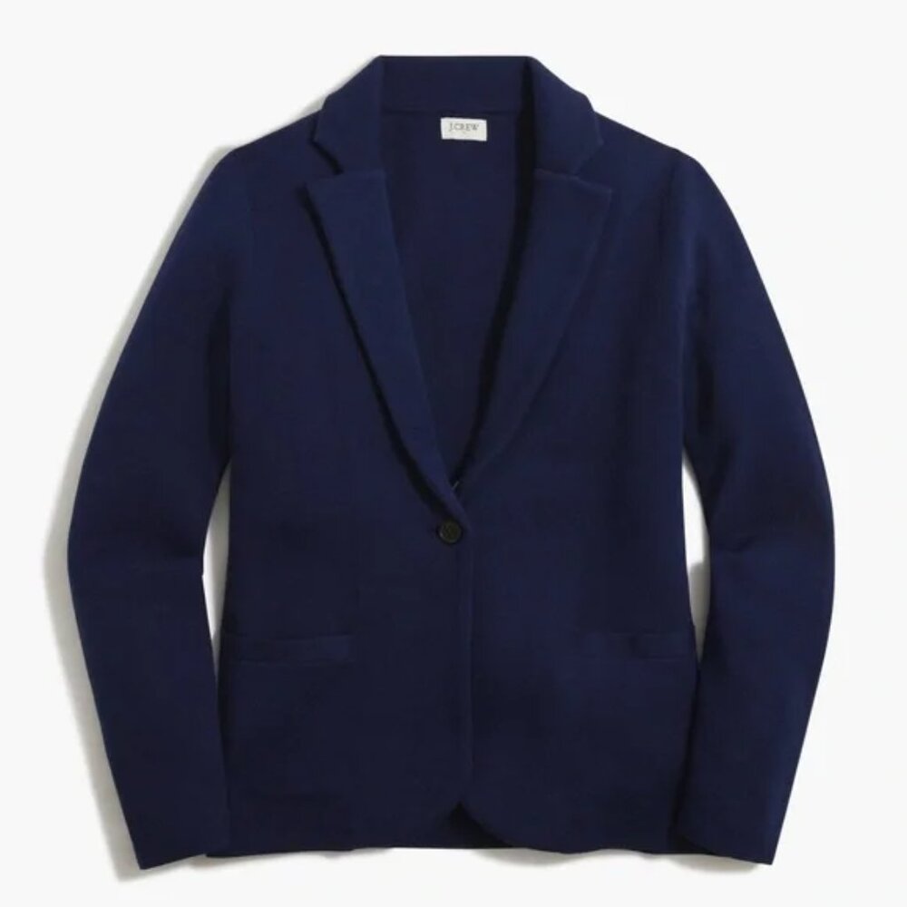 NWT J.Crew Cecile Relaxed Sweater-Blazer Jacket in Navy Cardigan XS